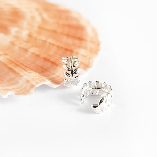 Nausznica listki srebro p.925