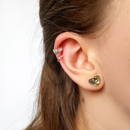 Nausznica listki srebro p.925