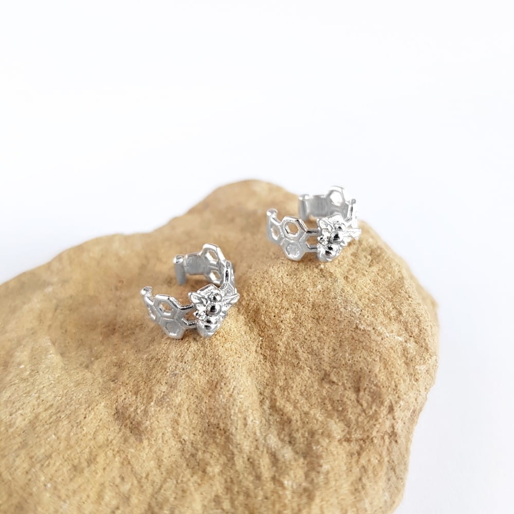 Nausznica plaster miodu i pszczoła srebro p.925