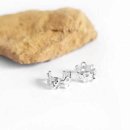 Nausznica plaster miodu i pszczoła srebro p.925