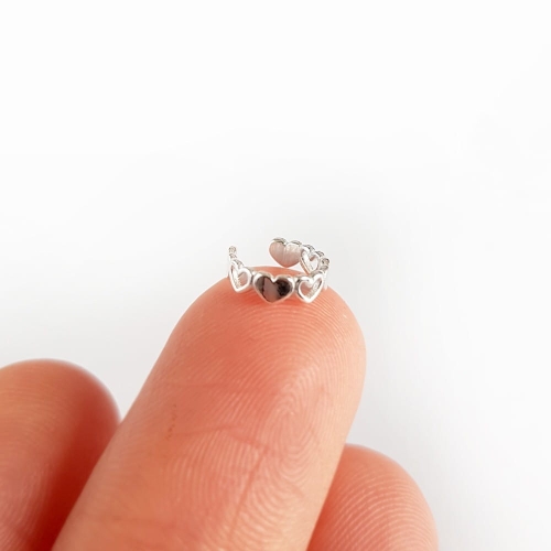 Nausznica serduszka srebro p.925