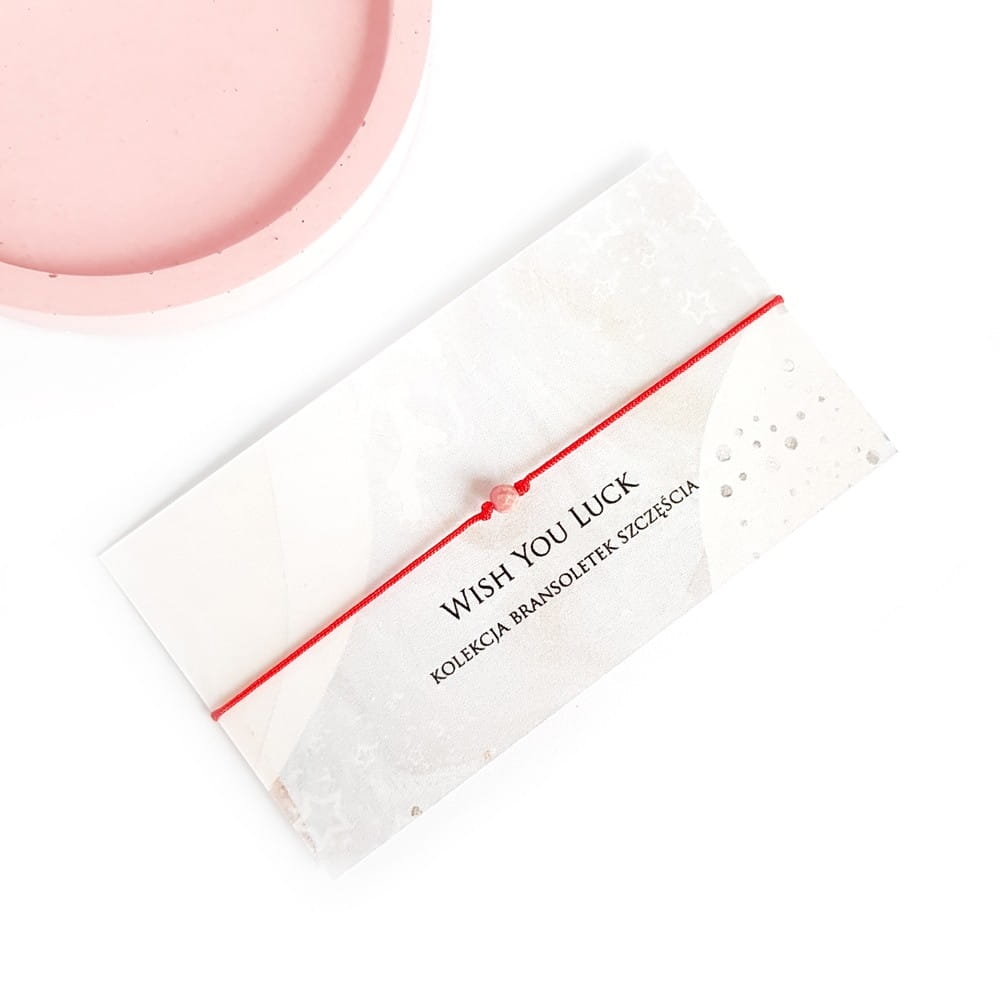 WishYouLuck fosfosyderyt kuleczka bransoletka szczęścia na czerwonym sznurku