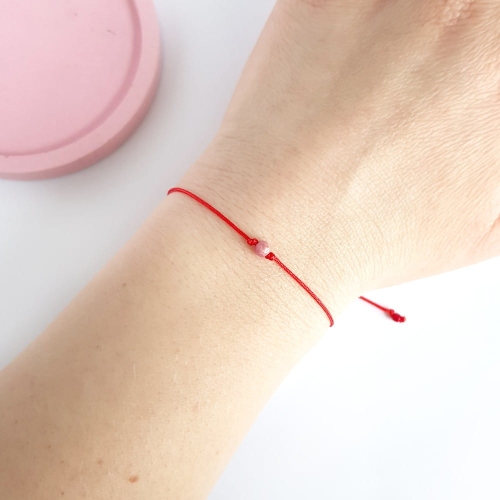 WishYouLuck fosfosyderyt kuleczka bransoletka szczęścia na czerwonym sznurku