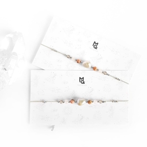 Bransoletka perła, rodonit, kwarc różowy i kwarc dymny na szarym sznurku