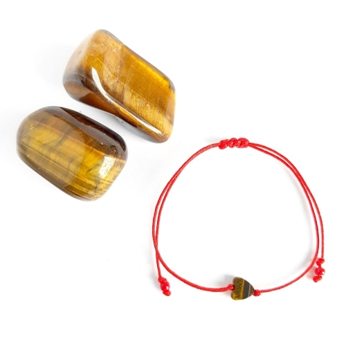 WishYouLuck tygrysie oko serce bransoletka szczęścia na czerwonym sznurku