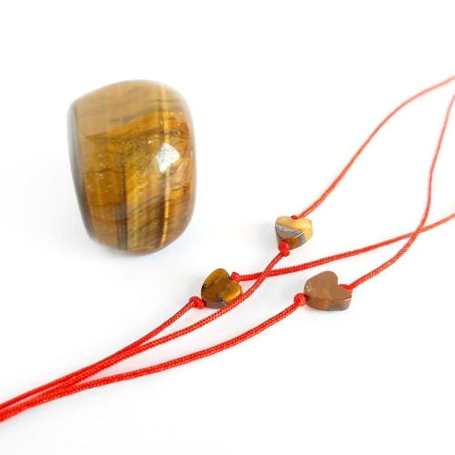 WishYouLuck tygrysie oko serce bransoletka szczęścia na czerwonym sznurku