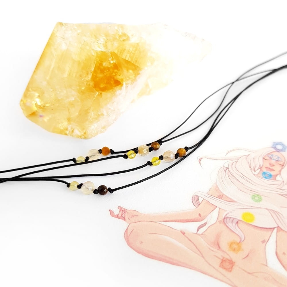 Balance - czakra splotu słonecznego - żółty agat, żółty fluoryt, tygrysie oko