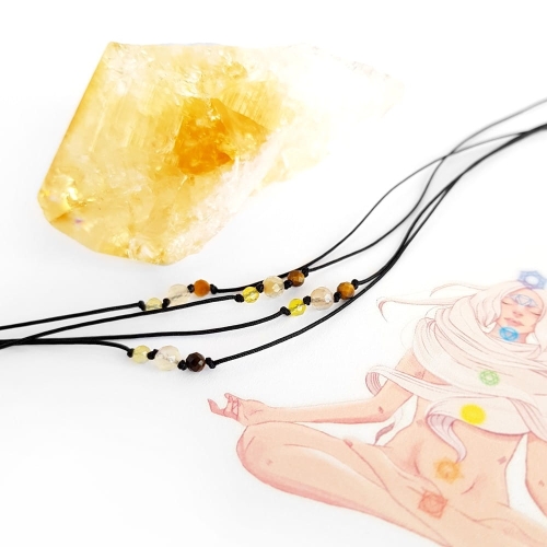 Balance - czakra splotu słonecznego - żółty agat, żółty fluoryt, tygrysie oko