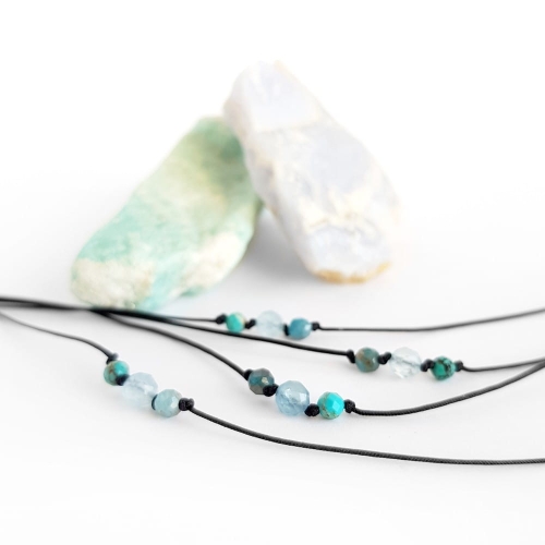 Balance - czakra gardła - chryzokola, akwamaryn, apatyt