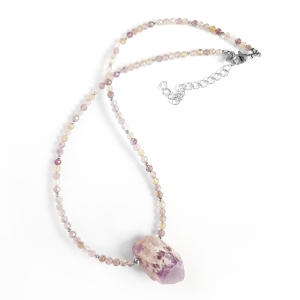 Naszyjnik choker unikat ametyst