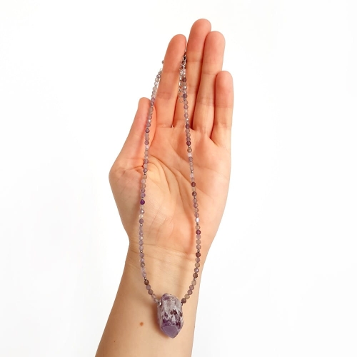 Naszyjnik choker unikat ametyst