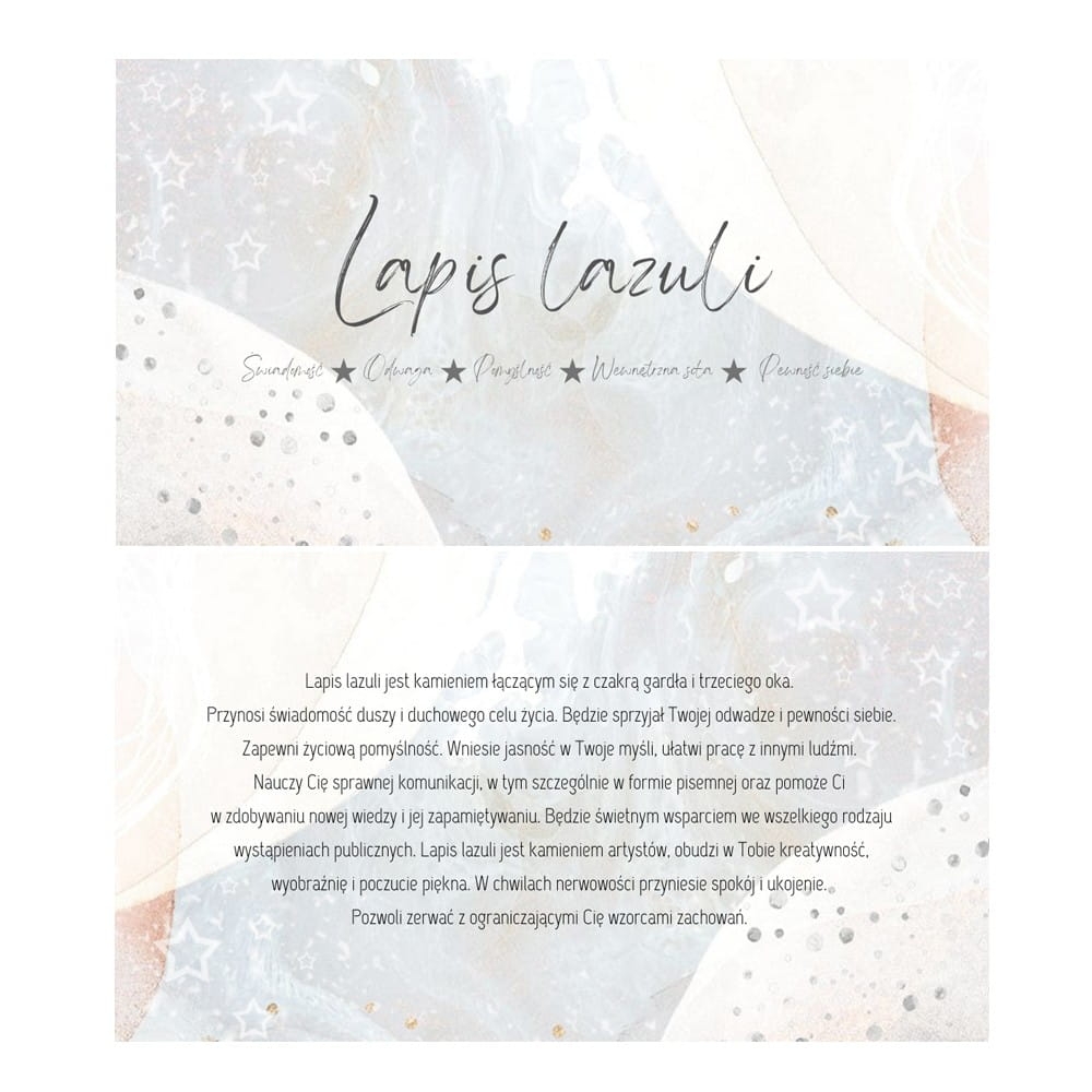 Lapis lazuli - karta z właściwościami kamienia
