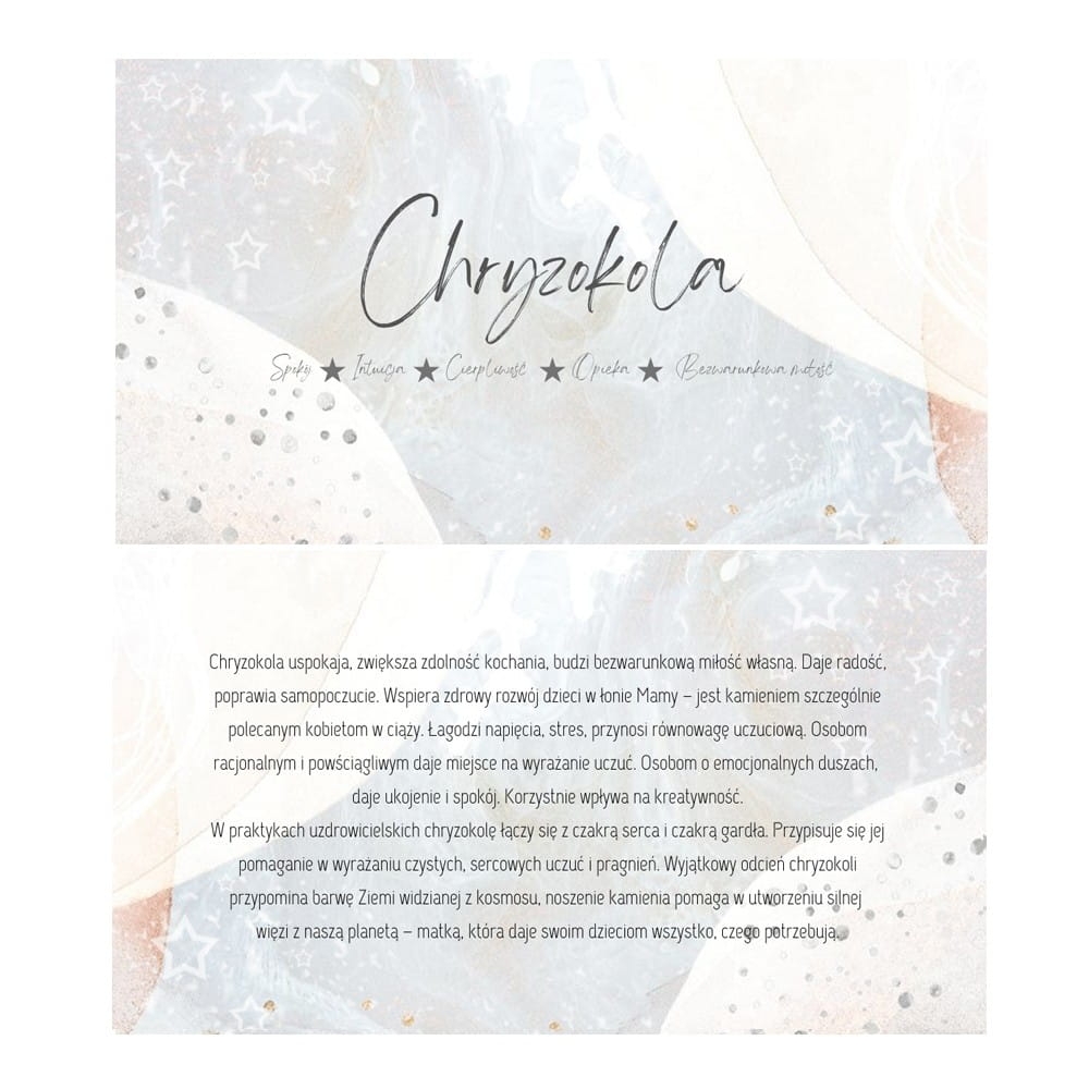 Chryzokola - karta z właściwościami kamienia