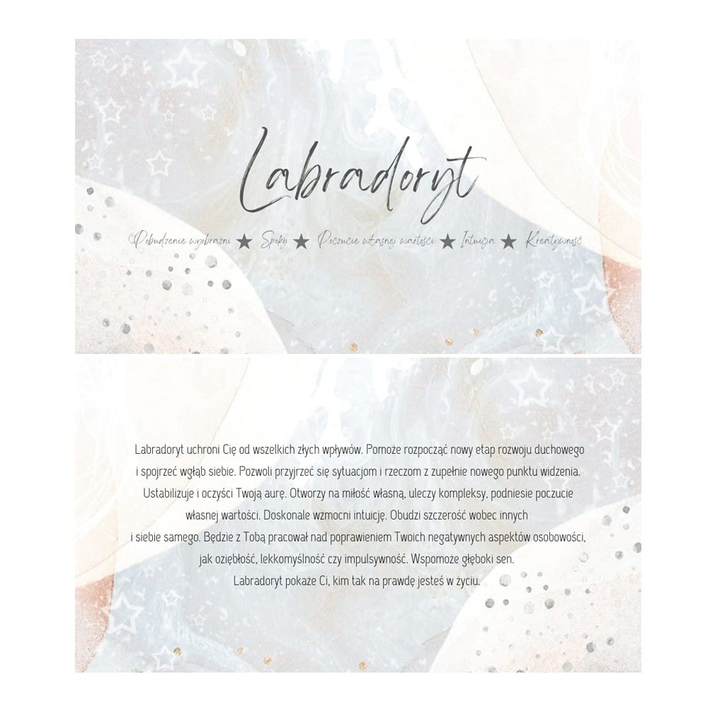Labradoryt - karta z właściwościami kamienia