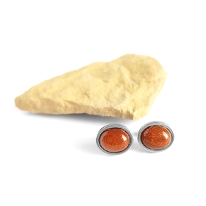 Kolczyki sztyfty owale piasek pustyni stal chirurgiczna