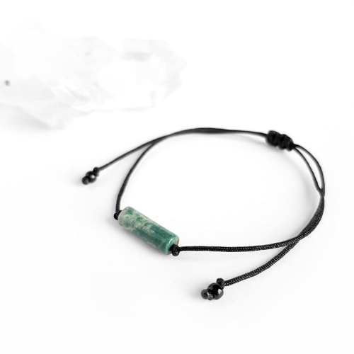 Bransoletka agat indyjski patyczek na czarnym sznurku Colorful stick