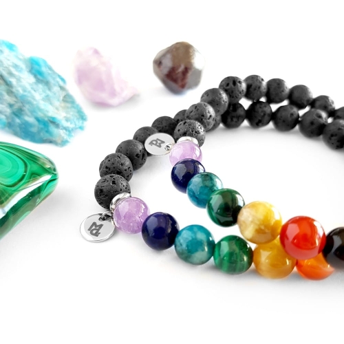 Balance męska bransoletka z kamieni naturalnych 7 czakr v.2