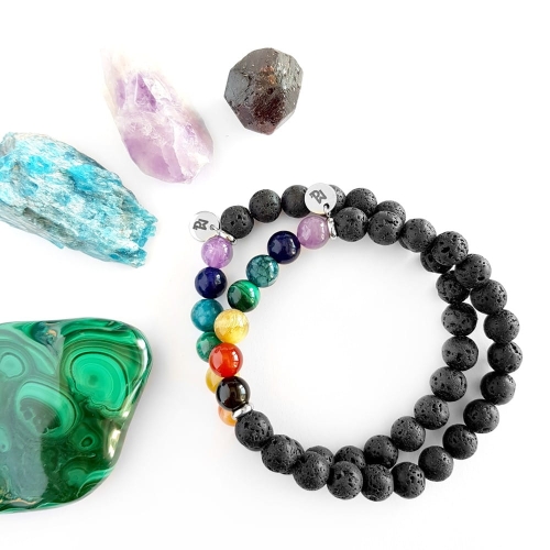 Balance męska bransoletka z kamieni naturalnych 7 czakr v.2