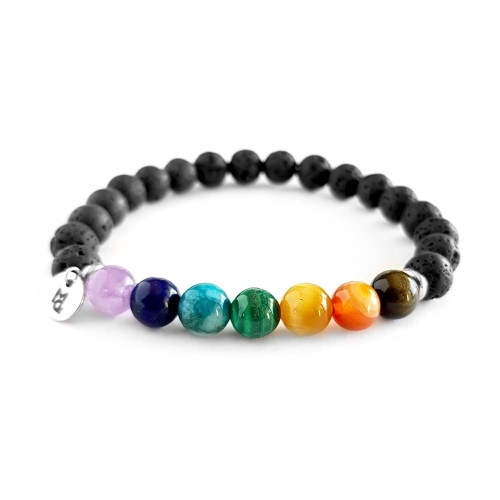 Balance męska bransoletka z kamieni naturalnych 7 czakr v.2