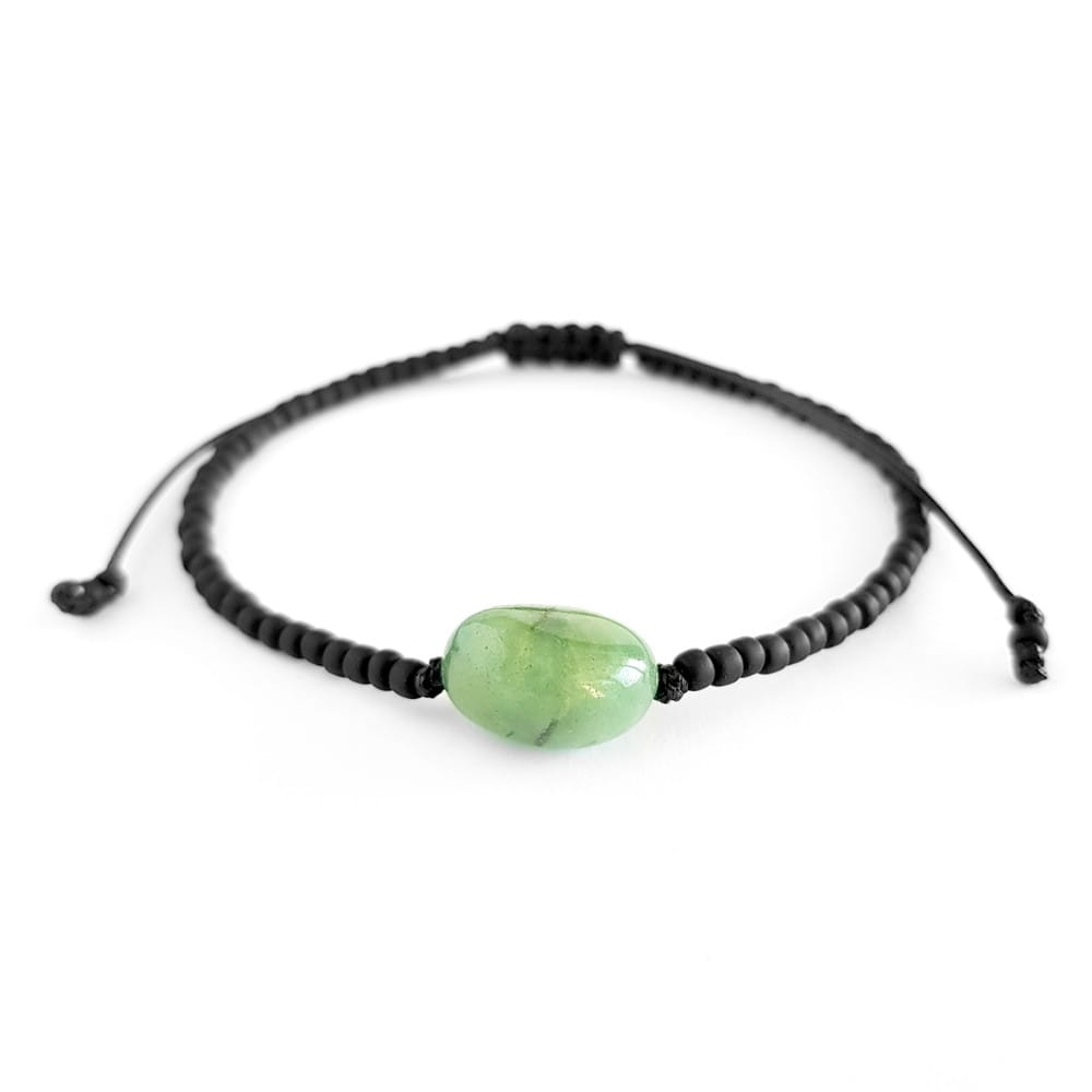 Męska bransoletka na sznurku awenturyn Little aventurine nugget matte black