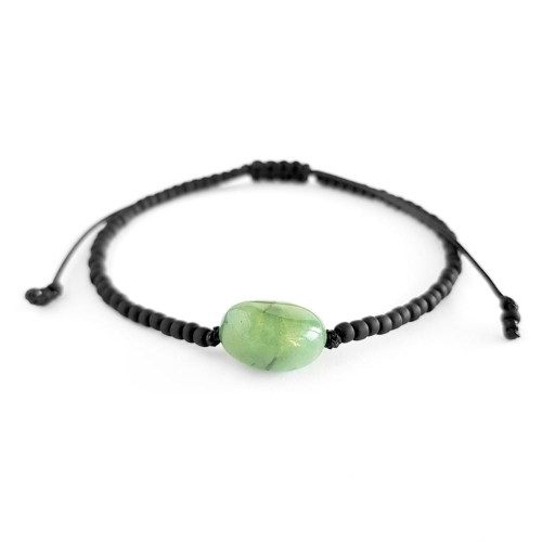 Męska bransoletka na sznurku awenturyn Little aventurine nugget matte black