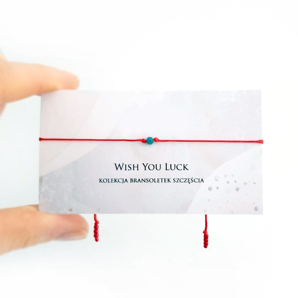 WishYouLuck apatyt mini bransoletka szczęścia na czerwonym sznurku