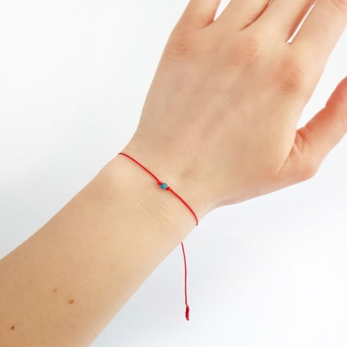 WishYouLuck apatyt mini bransoletka szczęścia na czerwonym sznurku