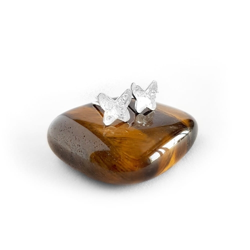 Kolczyki sztyfty motylki kryształ górski w żywicy srebro p.925 Sparkles crystal