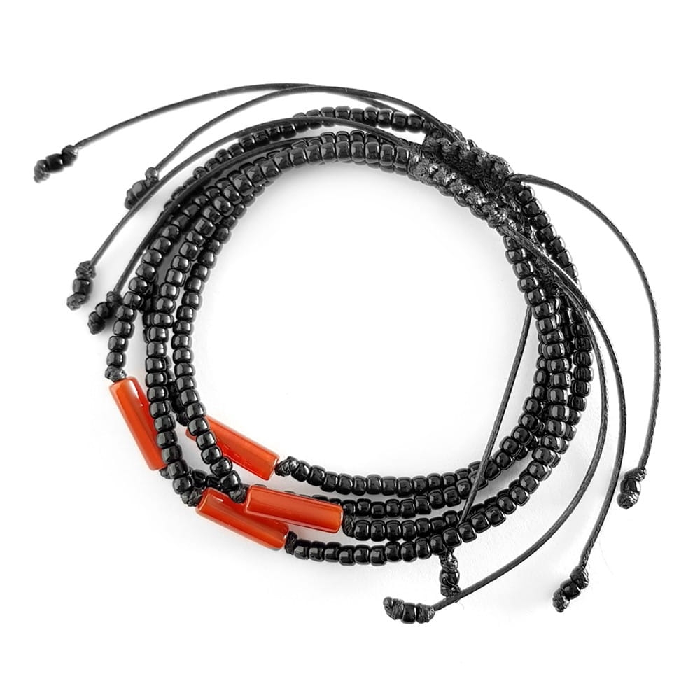 Męska bransoletka na sznurku karneol Carnelian stick