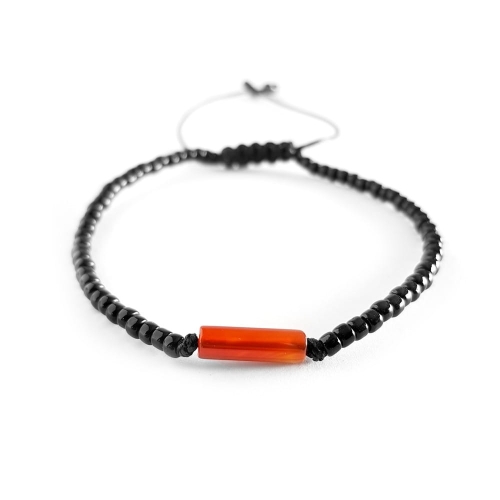 Męska bransoletka na sznurku karneol Carnelian stick