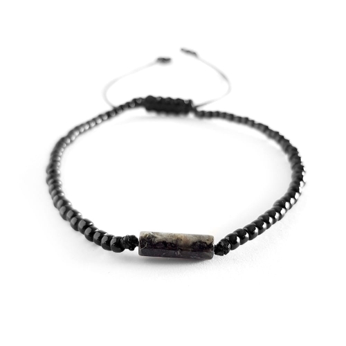 Męska bransoletka na sznurku lavikit Larvikite stick