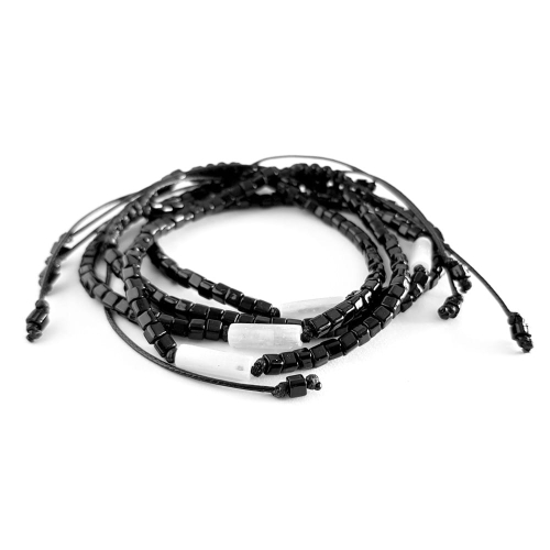 Męska bransoletka na sznurku selenit Moon stick