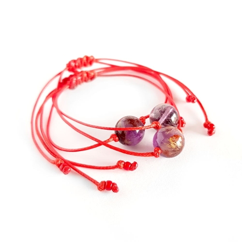 WishYouLuck Super Seven bransoletka szczęścia na czerwonym sznurku