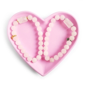 Bransoletka kwarc różowy i hematyt