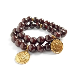 Bransoletka granat i moneta