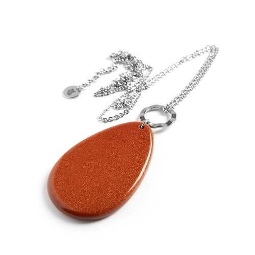 Naszyjnik unikat piasek pustyni na łańcuszku stal chirurgiczna