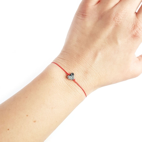 WishYouLuck larvikit serce bransoletka szczęścia na czerwonym sznurku