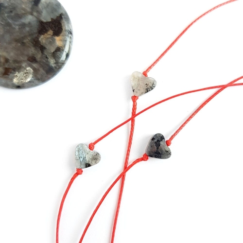 WishYouLuck larvikit serce bransoletka szczęścia na czerwonym sznurku