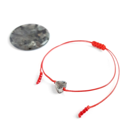 WishYouLuck larvikit serce bransoletka szczęścia na czerwonym sznurku