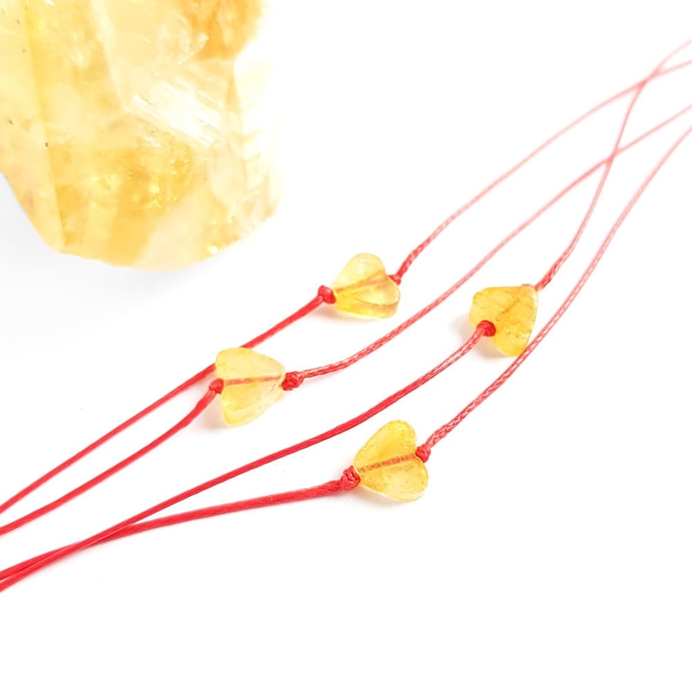 WishYouLuck kwarc z limonitem serce bransoletka szczęścia na czerwonym sznurku