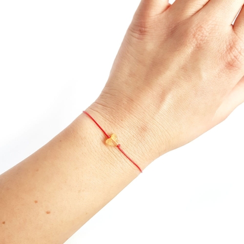 WishYouLuck kwarc z limonitem serce bransoletka szczęścia na czerwonym sznurku