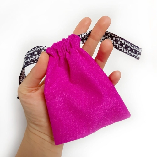 Woreczek na biżuterię Boho róż i szarości