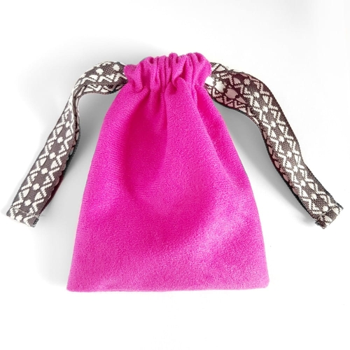 Woreczek na biżuterię Boho róż i szarości