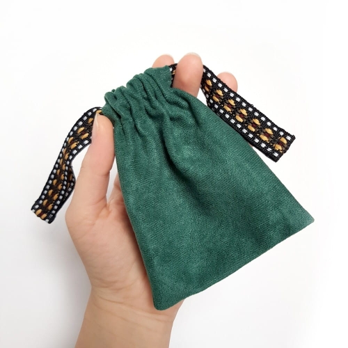 Woreczek na biżuterię Boho zieleń i musztarda