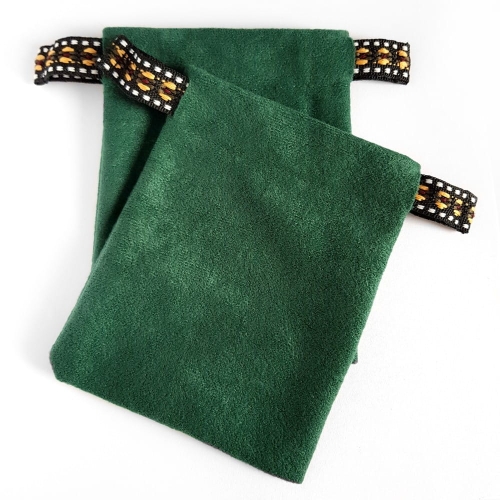 Woreczek na biżuterię Boho zieleń i musztarda