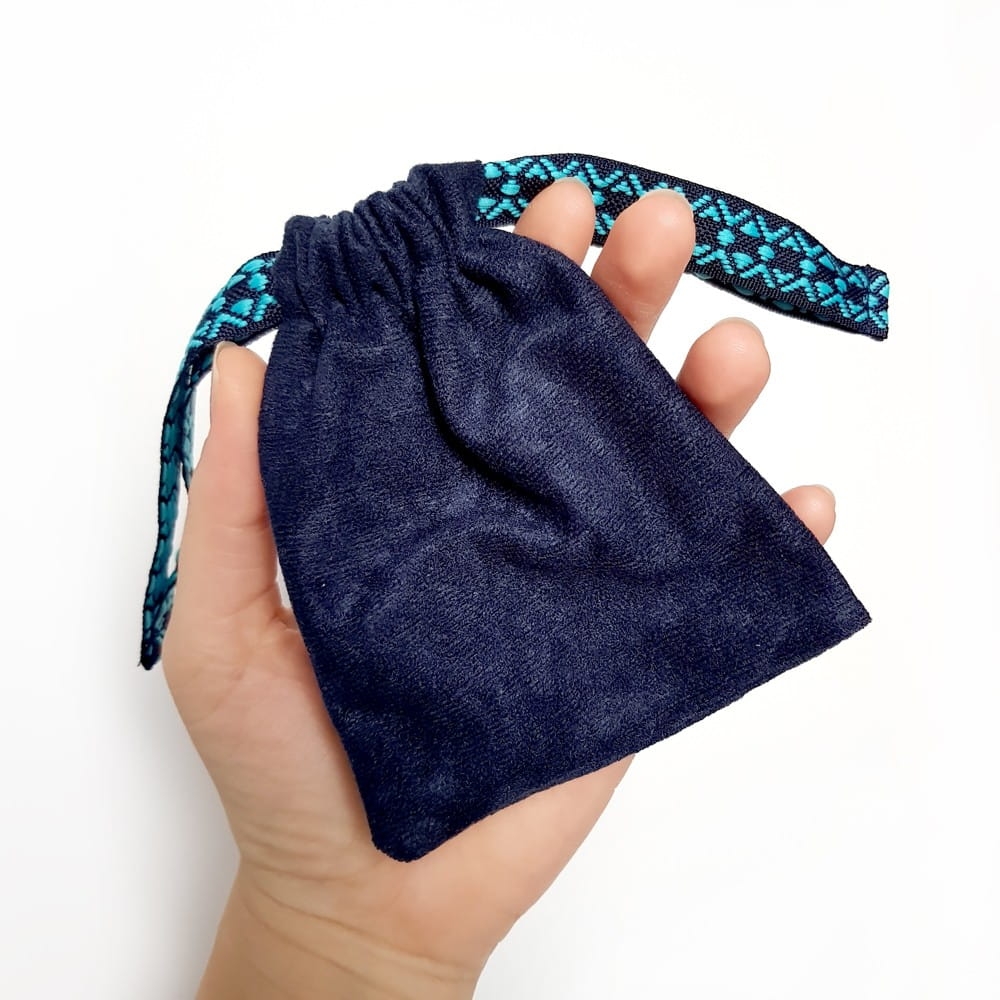 Woreczek na biżuterię Boho granat i lazur