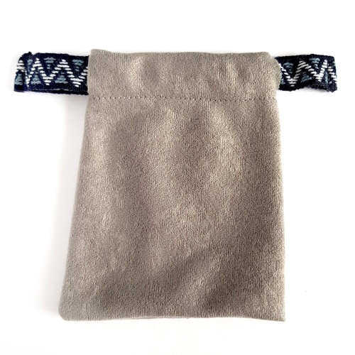 Woreczek na biżuterię Boho szary i niebieskości