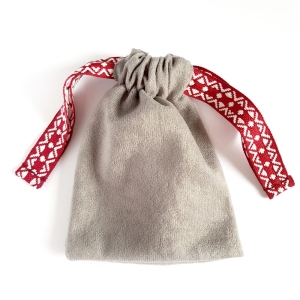 Woreczek na biżuterię Boho szary i bordo