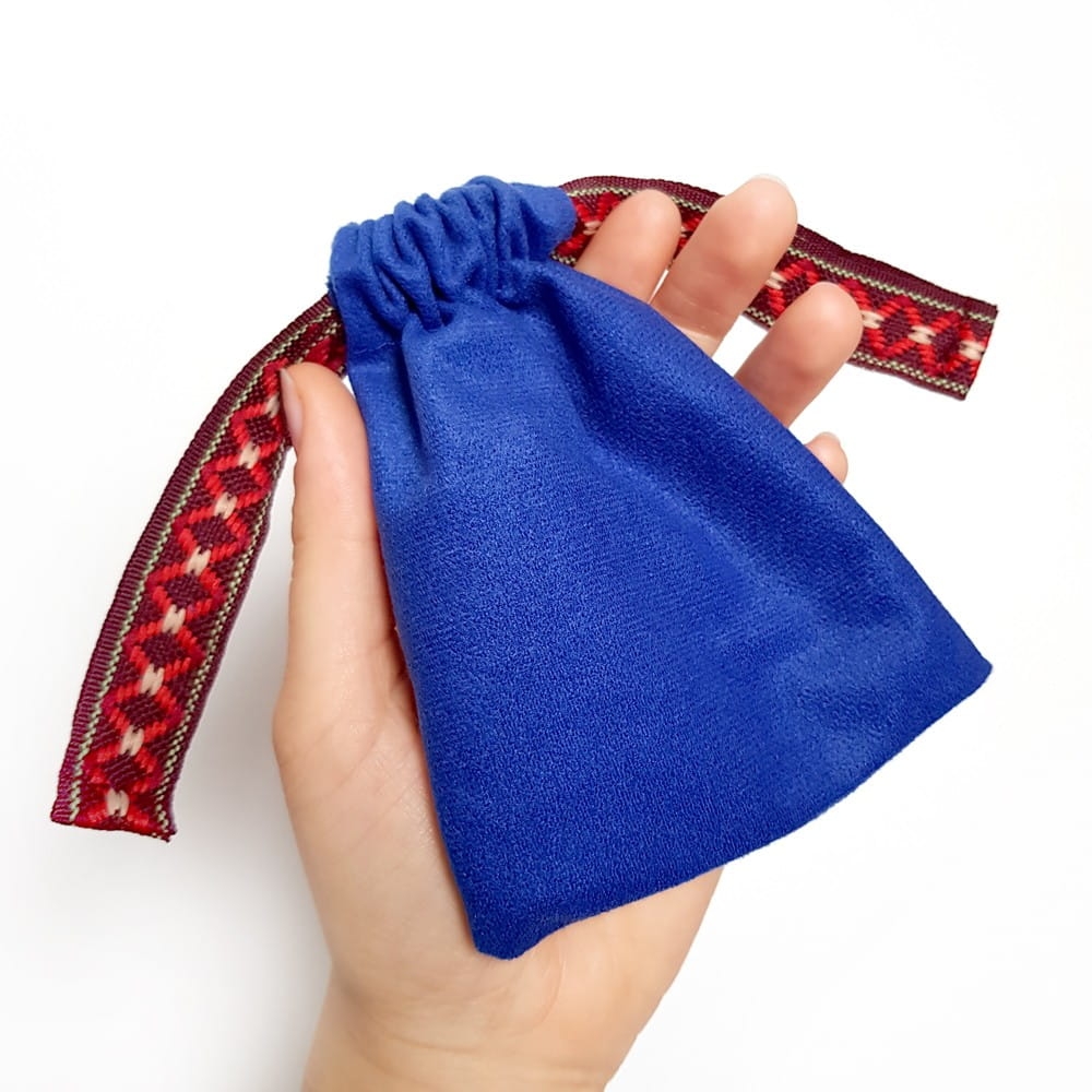 Woreczek na biżuterię Boho chaber i brąz