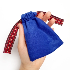 Woreczek na biżuterię Boho chaber i brąz